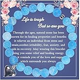 HUASAI Healing Bracelets for Women Inspirational Bracelet Get Well Soon Gifts Stretch Beaded Bracelet Natural Stone Bracelets Inspirational Gift