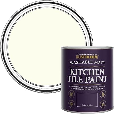 Rust-Oleum Off White Kitchen Tile Paint Matt 750ml UK Made