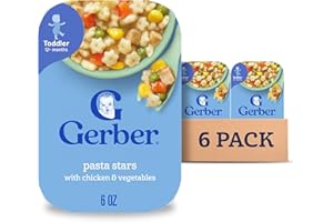 Gerber Toddler Food, Pasta Stars with Chicken & Vegetables, Mealtime for Toddler, 6PK