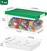 Greentainer Storage Bins with Lids Cube Toy Box Tray Stackable Organiser view 2