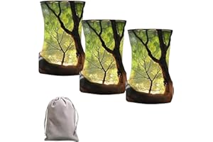 Enchanted Forest Lamp, Nature Inspired Ambient LED Table Lamp, Vintage Lantern Style Tree Shadow Night Light, Cozy Decorative
