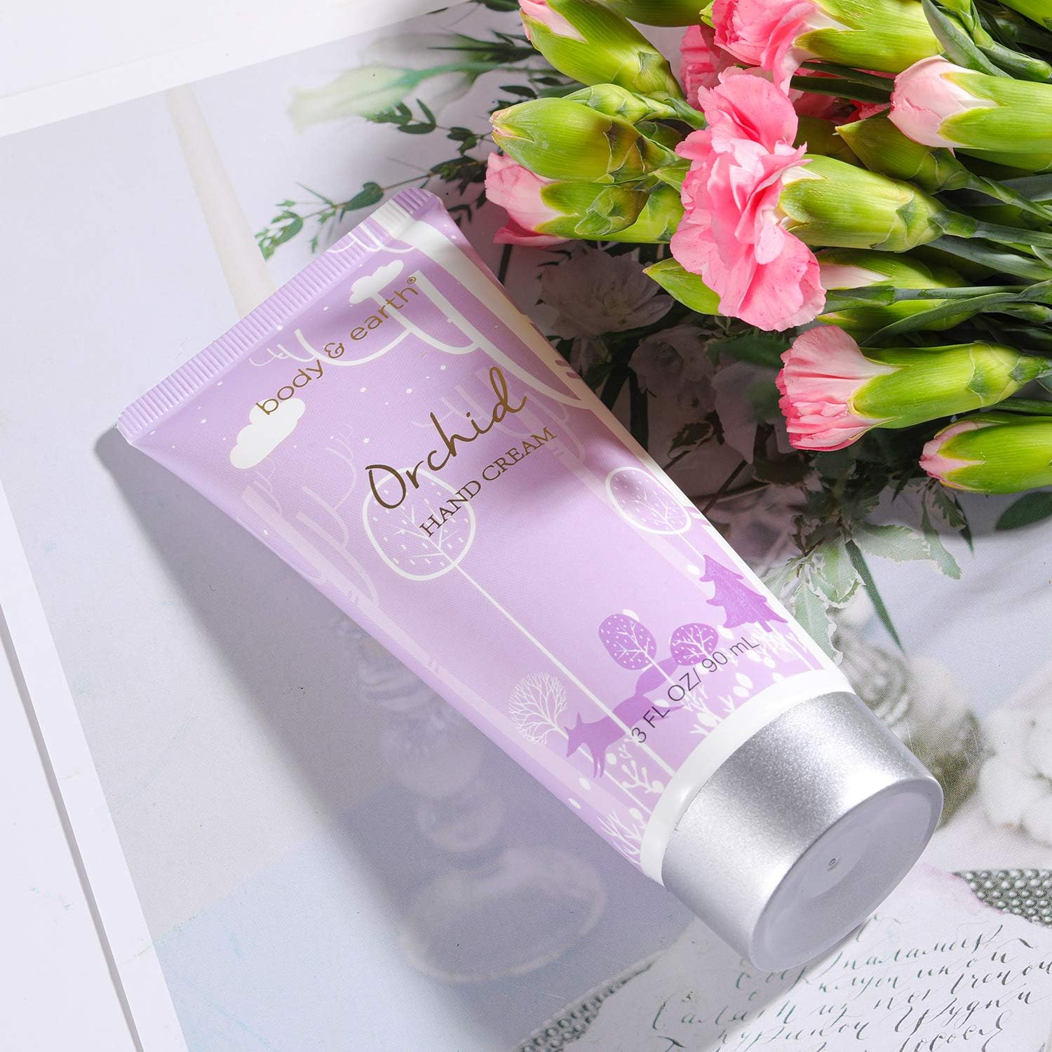BODY & EARTH Luxury Gifts for Women 5 Pcs Orchid Bath Spa Gift Set Includes Scented Candle, Body Butter - Image 5