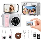 Mini Keychain Digital Camera, Pink Mini Camera with Flip Screen, 1MP 1080P Small Camera, 8GB Card, Video Recorder, Long Battery Life for Travel, Party and Vlog