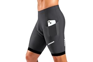 Bikewa Men's Cycling Shorts 7" 4D Padded Bike Shorts for Men Road Biking Bicycle Riding Cycle Biker Phone Pockets