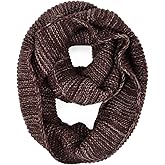 TrendsBlue Two-Tone Winter Knit Warm Infinity Loop Circle Scarf
