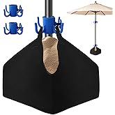 Henkgo Fillable Weights Sand Bags+2 Pcs Umbrella Hanging Hook -Portable Beach Umbrella Sand Bags&Base Weight|Heavy Duty 600D Oxford Cloth Parasol Sand Storage Bag for Outdoor Garden Beach