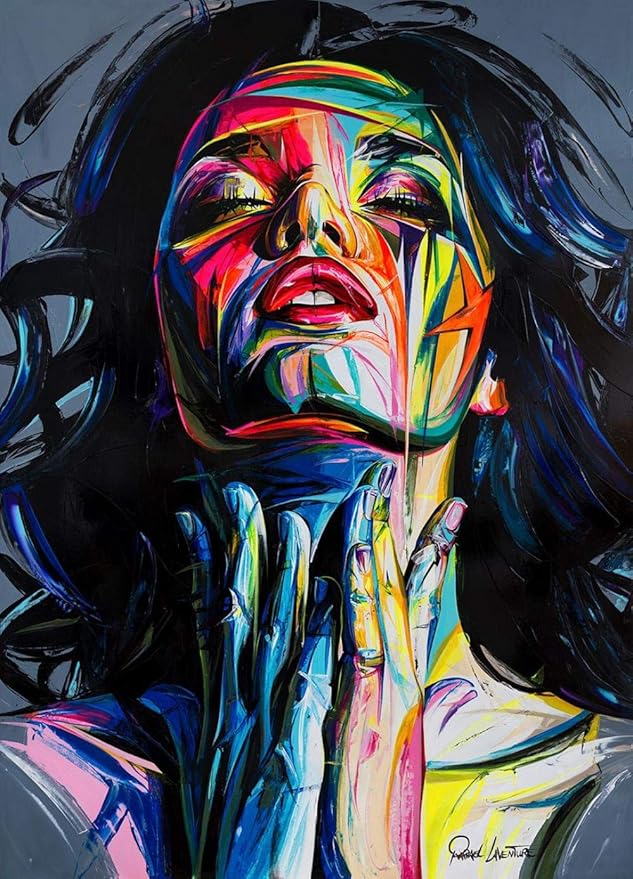 CYACC - Cuadro de pintura al óleo para la cara con pintura a mano