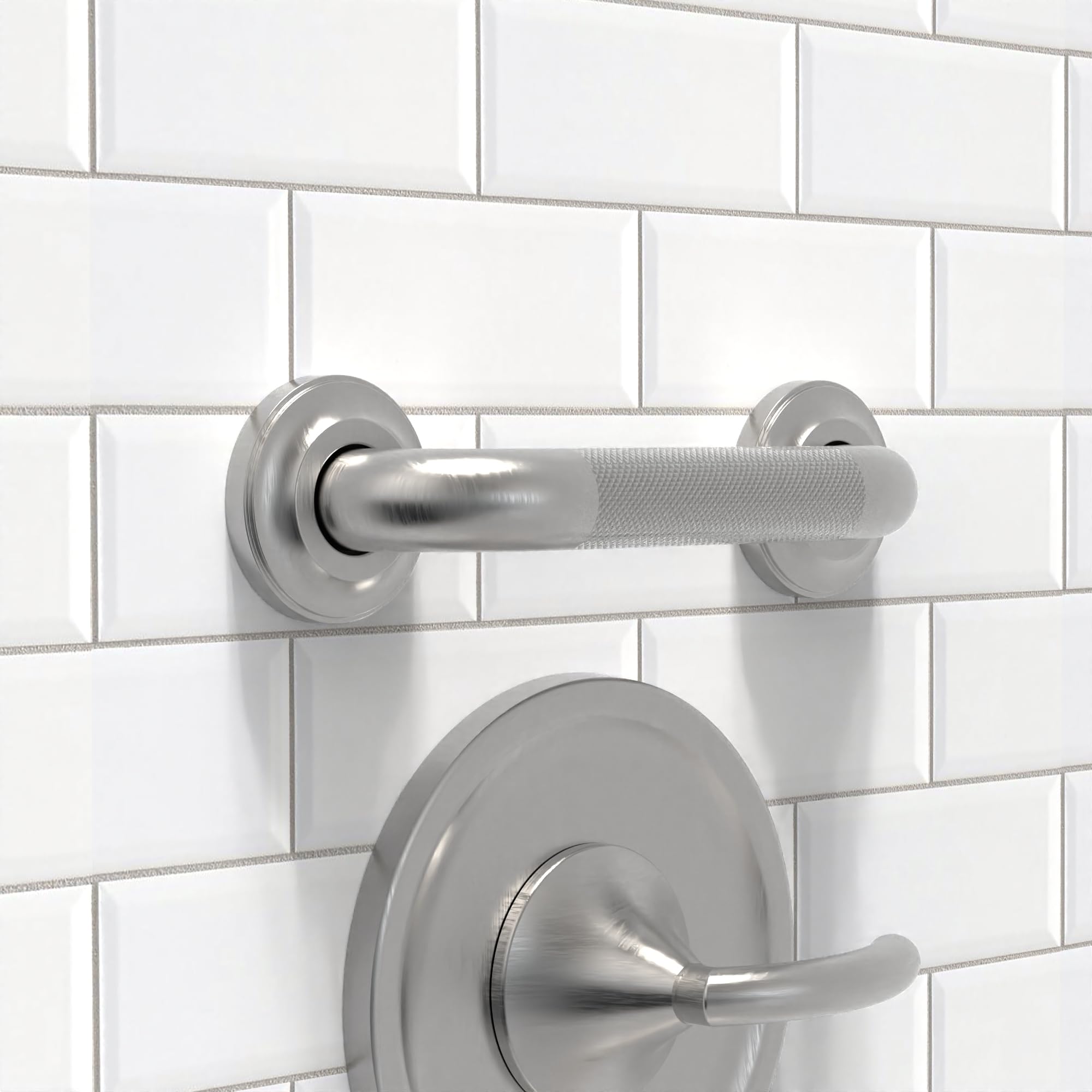 Photo 1 of AquaChase 1-1/4" Knurled Grab Bar, ADA Compliant Bath Safety Shower Handrail, Bathroom Mobility Aid Handle for Seniors and Disabled, Heavy Duty 500lbs Support