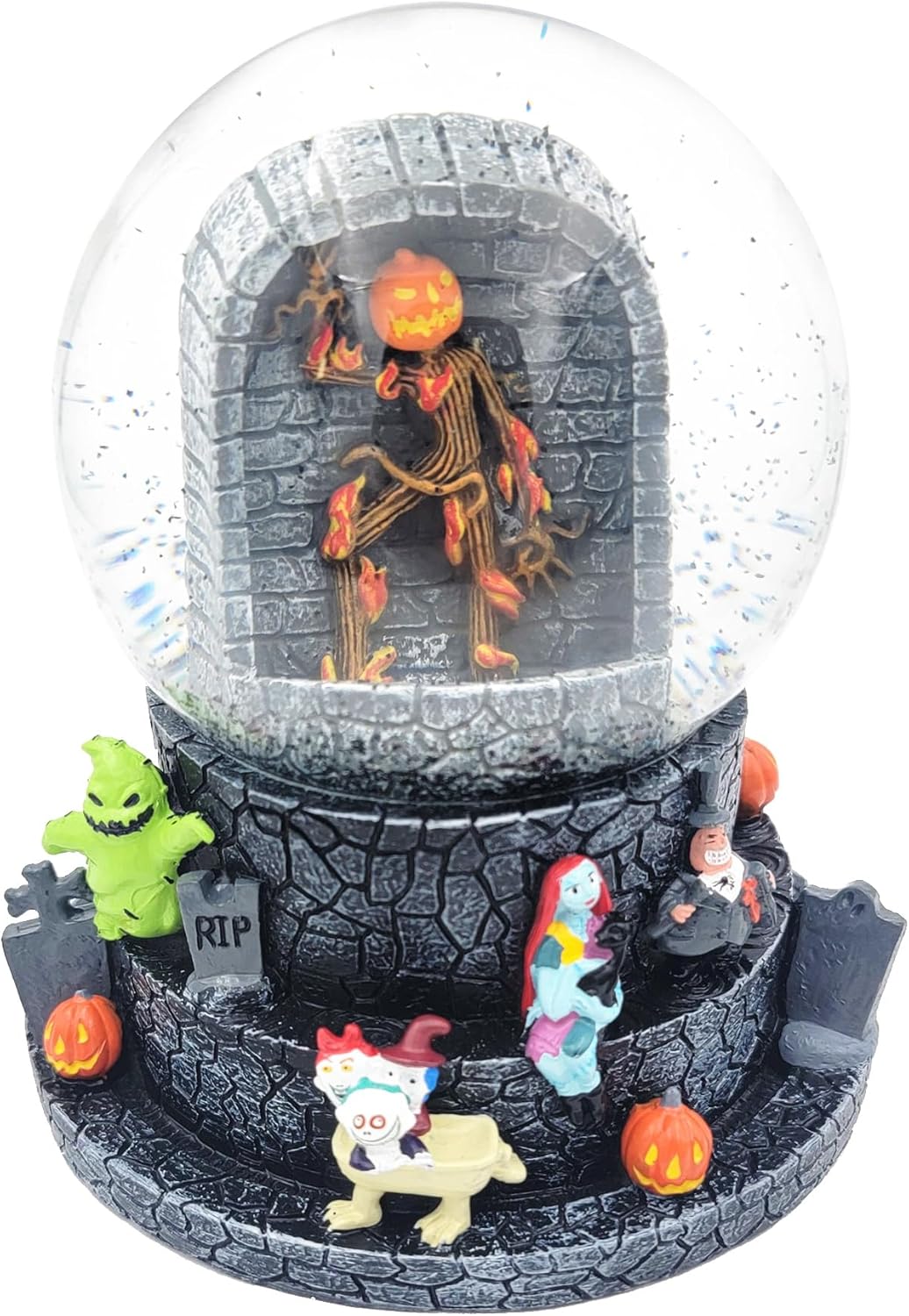 Snow Globes - Spirit Halloween The Nightmare Before Christmas Light-Up Jack Skellington Pumpkin King Snow Globe | Officially Licensed | NBC | Home décor