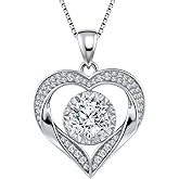 Moissanite Necklace for Women 14k Gold Heart Necklaces Moissanite Pendant for Woman 1 Carat - Luxury Love Jewelry Gift for Anniversary, Birthday and Christmas - Jewelry for Wife from Husband