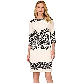 Adrianna Papell Womens Scroll Lace Short Dress