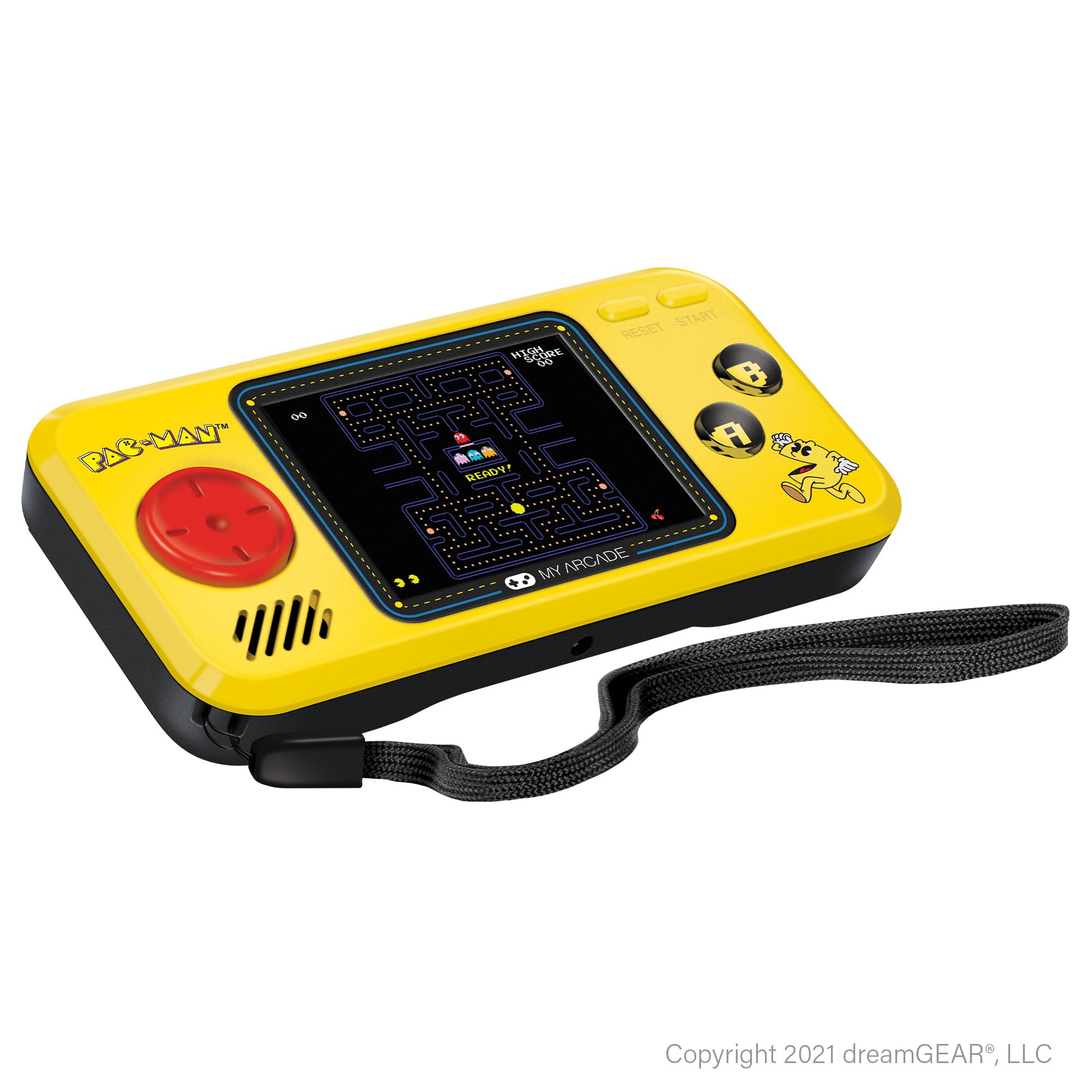 My Arcade Pocket Player Handheld Game Console Pac-Man, Pac-Panic, Pac-Mania, Collectible, Full Color Display, Speaker, Volume Controls, Headphone Jack, Battery or Micro USB Powered - Electronic Games