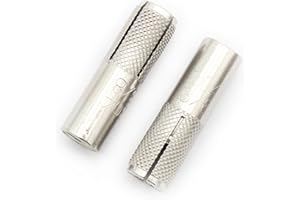 SCXCLY 15pcs Drop in Anchors, (3/8''-16) Knurled Drop-in-Anchor for Solid Concrete, Internal Forced Expansion Screw Bolts, 304 Stainless Steel(Silver)