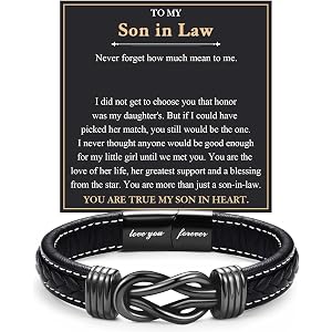 Love You Forever Infinity Leather Bracelet Gifts for Men Him Teen Boys | To My Brother Son Grandson Nephew Friend Dad Husband