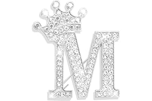 HUASAI Brooches and Pins for Women A-Z Letter Brooch Pins Rhinestone Brooches for Socks Backpacks Crafts Fashion Crystal Initial Pins Stocking Stuffers for Women Personalized Jewelry Gifts