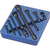 GENIUS TOOLS 9 Piece 1/4" 3/8" &amp; 1/2" Dr. Impact Extension Bar Set IE-2349