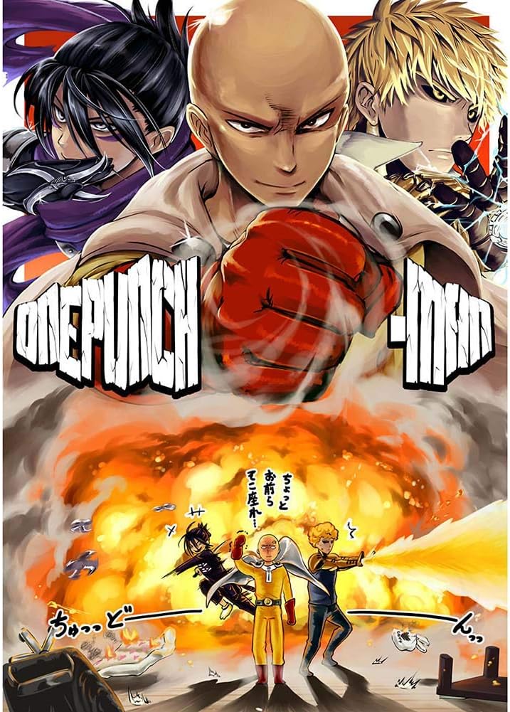 Goth Perhk One Punch Man Saitama Poster Anime Characters Decorative Poster Photo Painting Wall Decoration Beautiful Gift For Anime Fans F Amazon Co Uk Kitchen Home