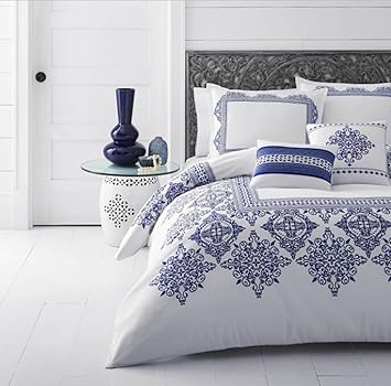 Amazon Com 5 Piece Medallion Bordered Design Comforter Set King