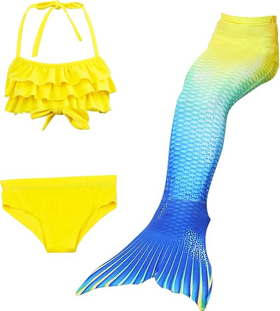 Amazon Co Jp Fantasyapparel 人魚姫水着 3点セット 子供用水着 キッズ スイミングウェア ベビービキニ ガールズ マーメイド コスチューム 服 ファッション小物
