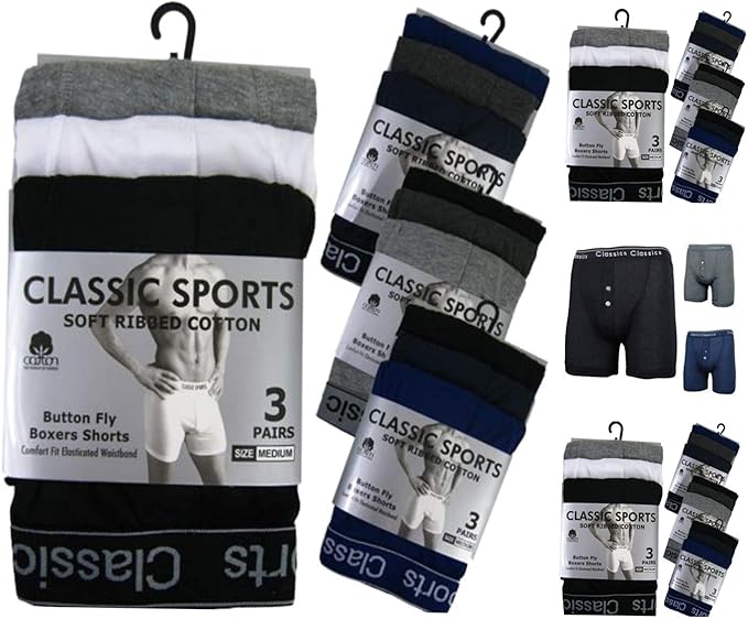 Men's Underwear 3 Pairs Mens Designer Rib Plain Classic Sport Cotton