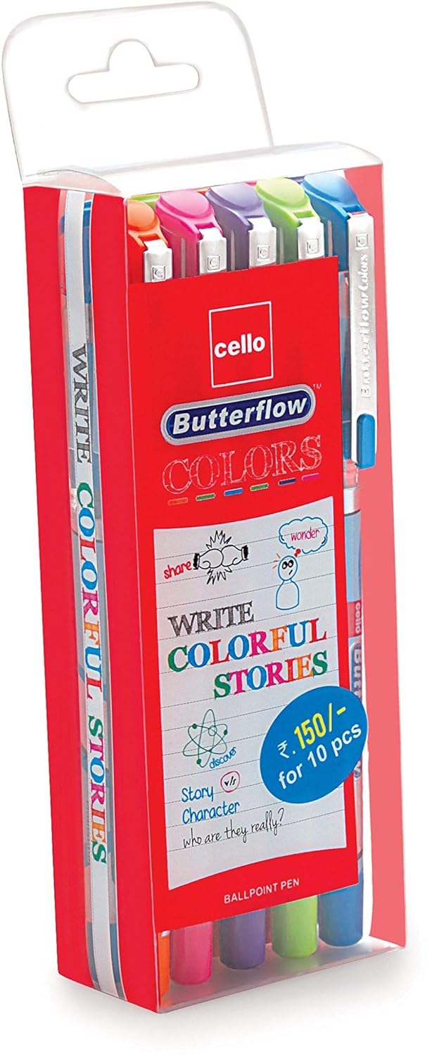 Cello Butterflow Color Pen Set - Pack of 10 (Multicolor): Amazon.in