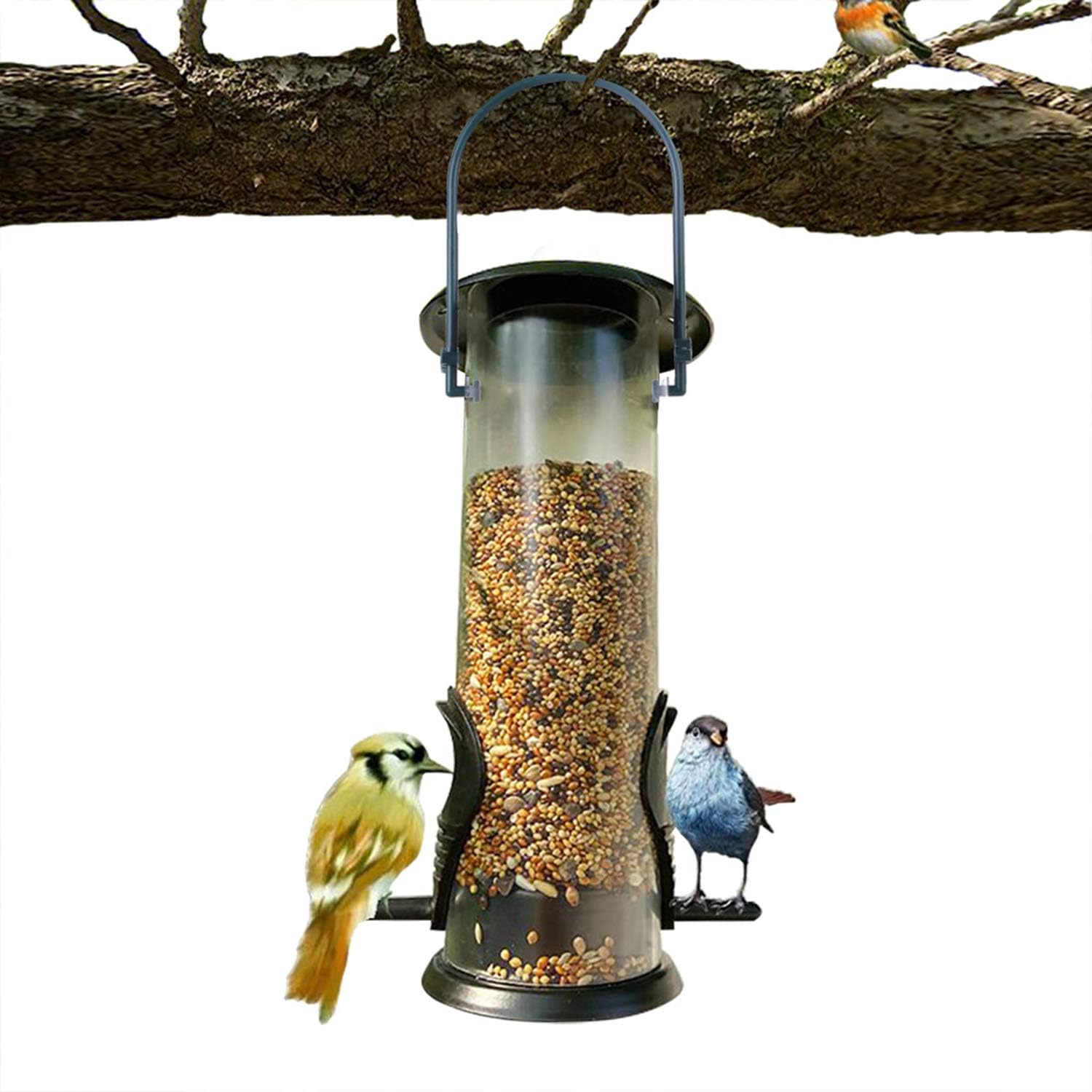 Megawa Panorama Bird Feeder Hanging Wild Bird Seed Feeder Outdoor Birdfeeder, Weatherproof and Water Resistant