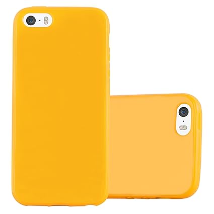 Cadorabo Hülle für Apple iPhone 5 / iPhone 5S / iPhone SE - Hülle in Jelly GELB – Handyhülle aus TPU Silikon im Jelly Design 