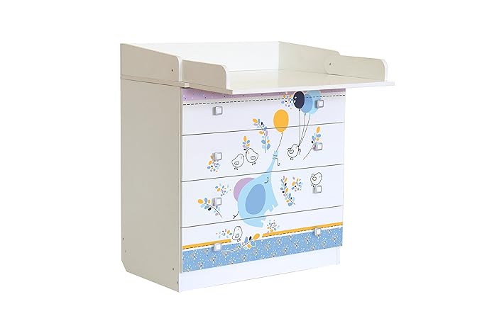 title=Polini Kids, fasciatoio/cassettiera, decorazione: elefante con palloncini,