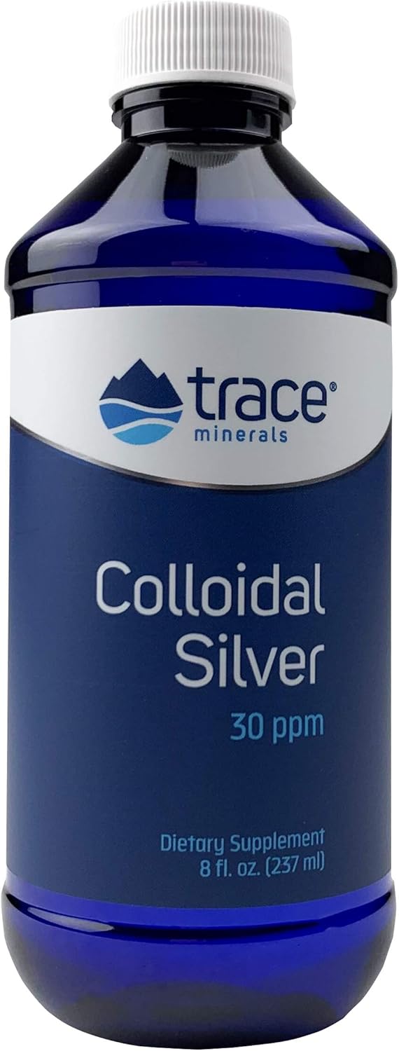 Trace Minerals Research Vegan Colloidal Silver, Bio-Active Silver Hydrosol Liquid Mineral Supplement, Natural & Pure, 30 PPM, 8 fl. Oz: Health & Personal Care