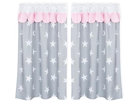 Kraftkids Lit Superposé Rideaux Large étoiles Sur Gris Et