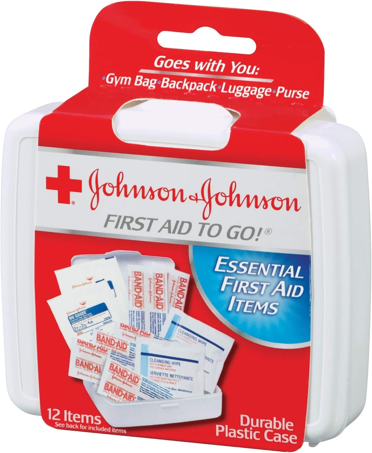Johnson & Johnson First-aid to Go in Durable Plastic Case 12 Items in Each Kit: Health & Personal Care