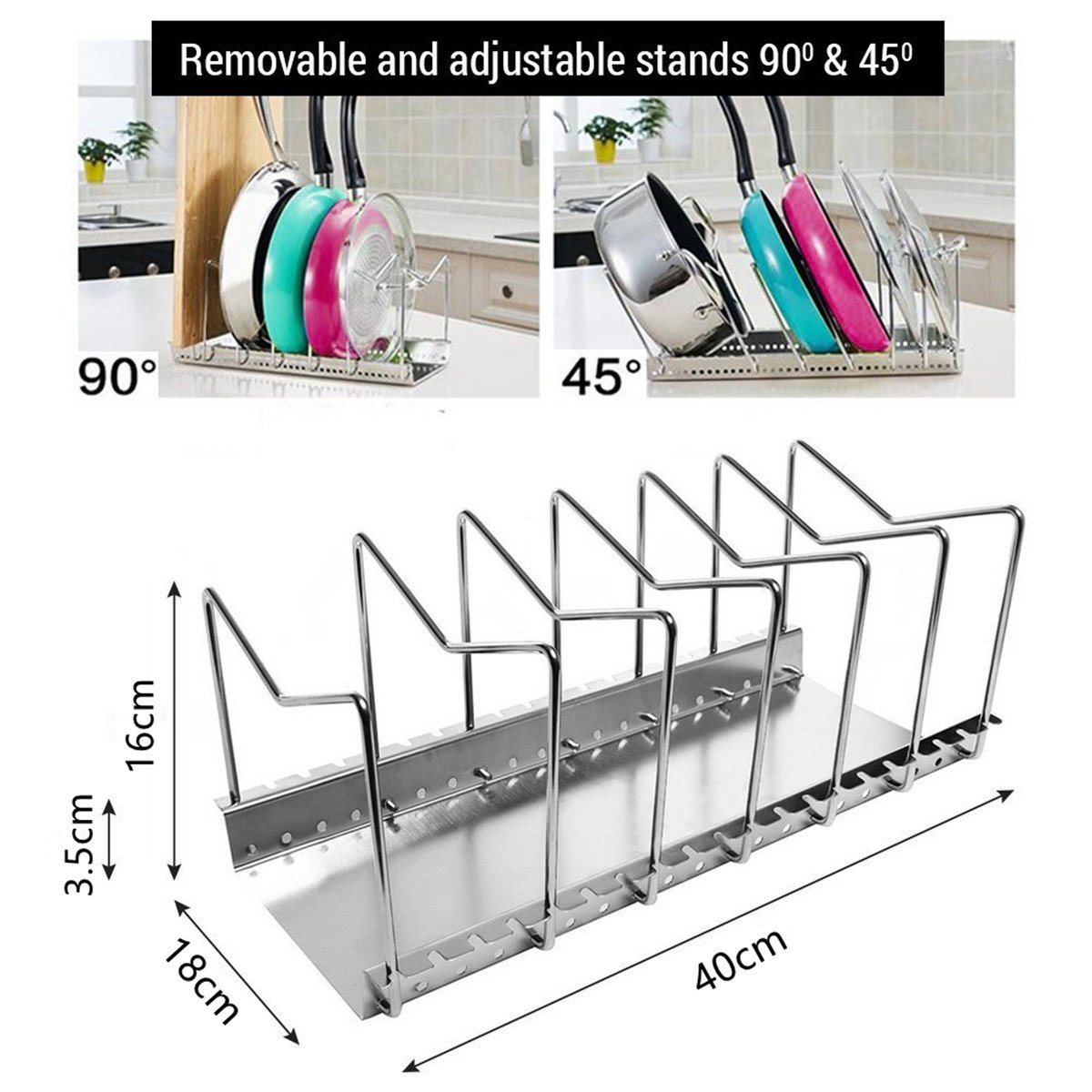 Goldbeing Multifunktions Topfdeckelhalter Verstellbar 6 Trennwände