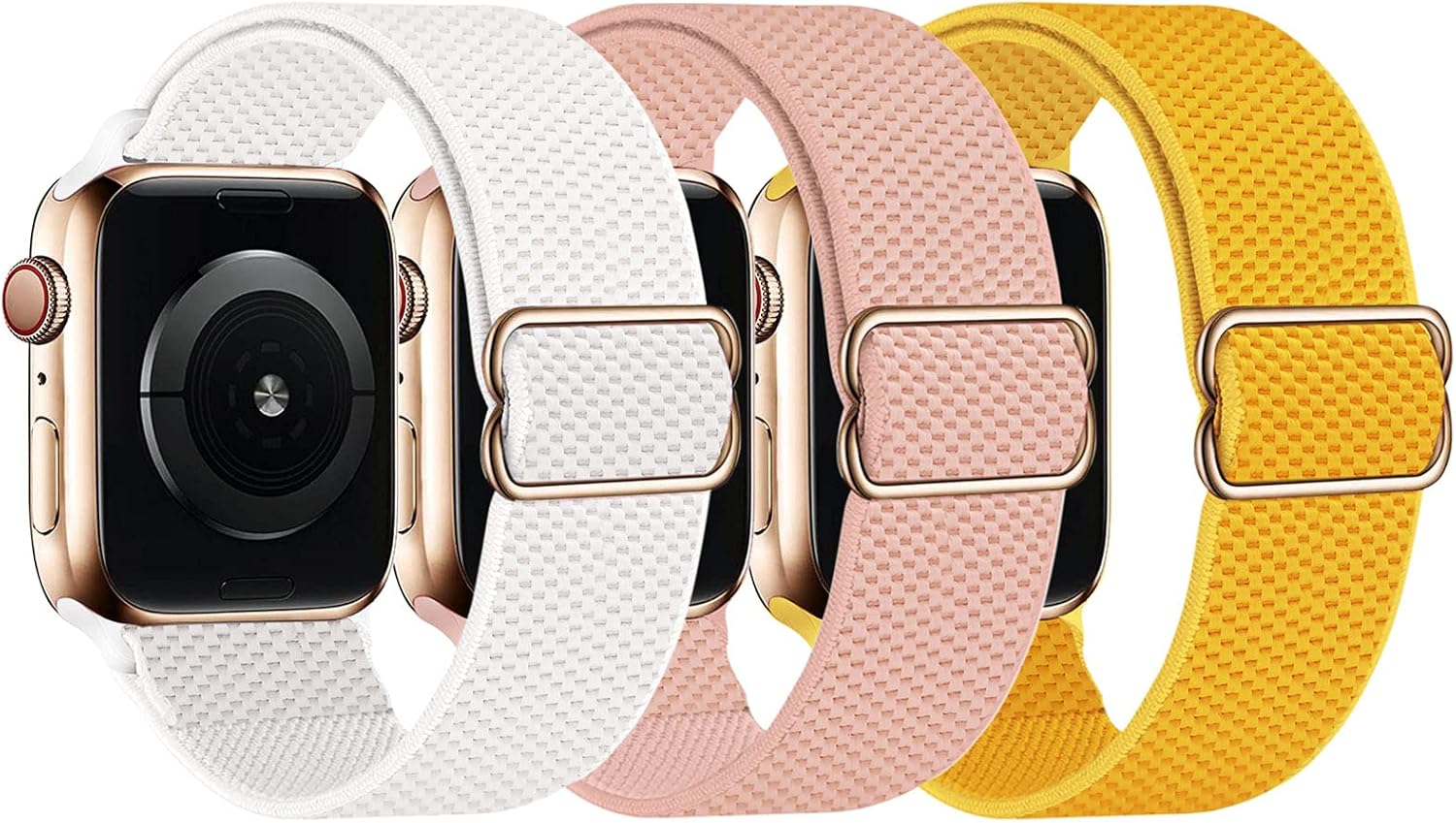 UPOLS Stretchy Solo Loop Strap Compatible with Apple Watch Bands 38mm 40mm 42mm 44mm, Adjustable Stretch Braided Sport Elastic Nylon Women Men Wristband Compatible for iWatch Series 6/SE/5/4/3/2/1