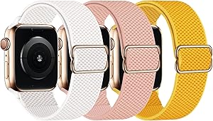 UPOLS Stretchy Solo Loop Strap Compatible with Apple Watch Bands 38mm 40mm 42mm 44mm, Adjustable Stretch Braided Sport Elastic Nylon Women Men Wristband Compatible for iWatch Series 6/SE/5/4/3/2/1