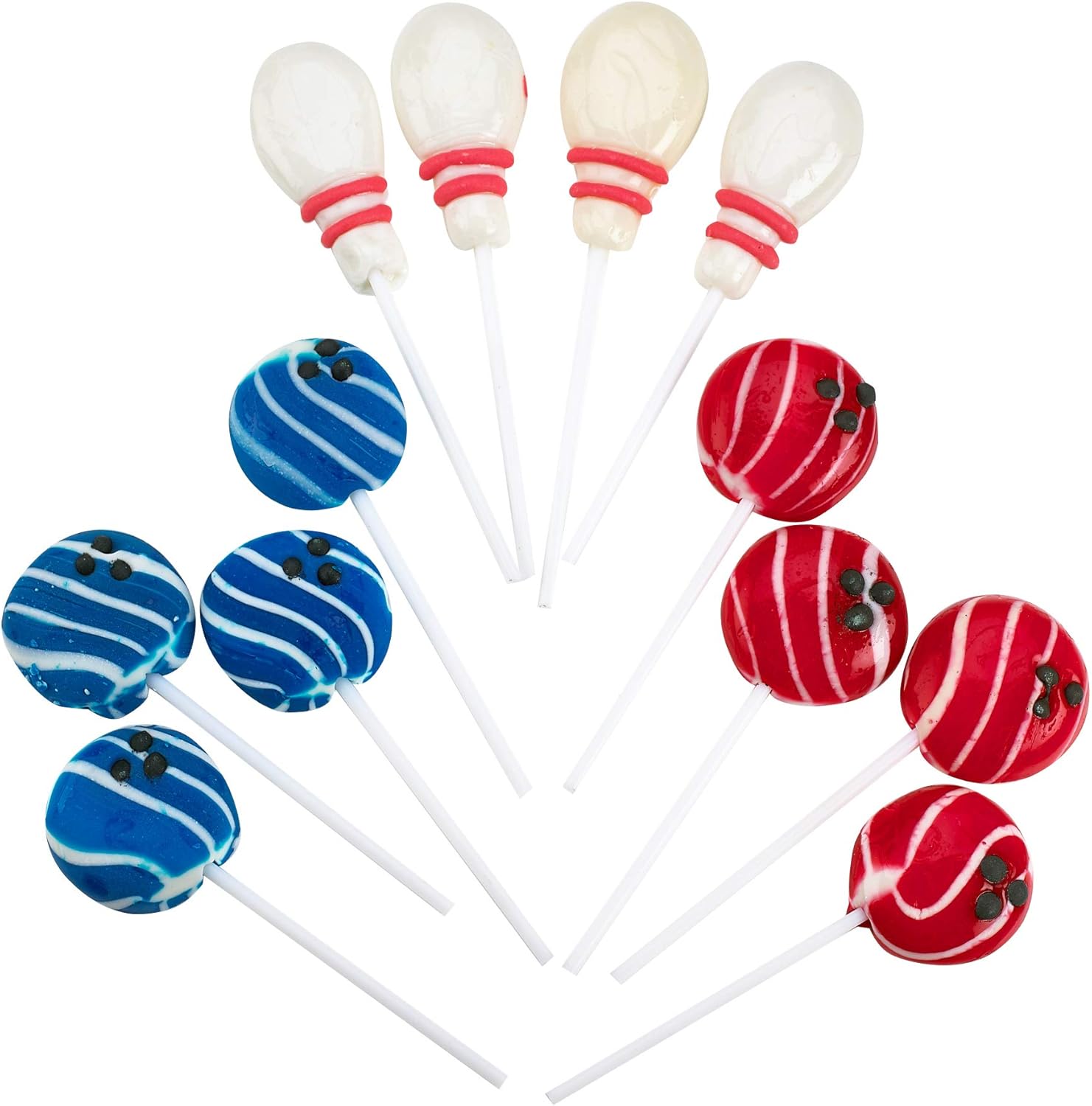 Amazon Com Kicko 2 Bowling Lollipops Pack Of 12 Fruit Flavored