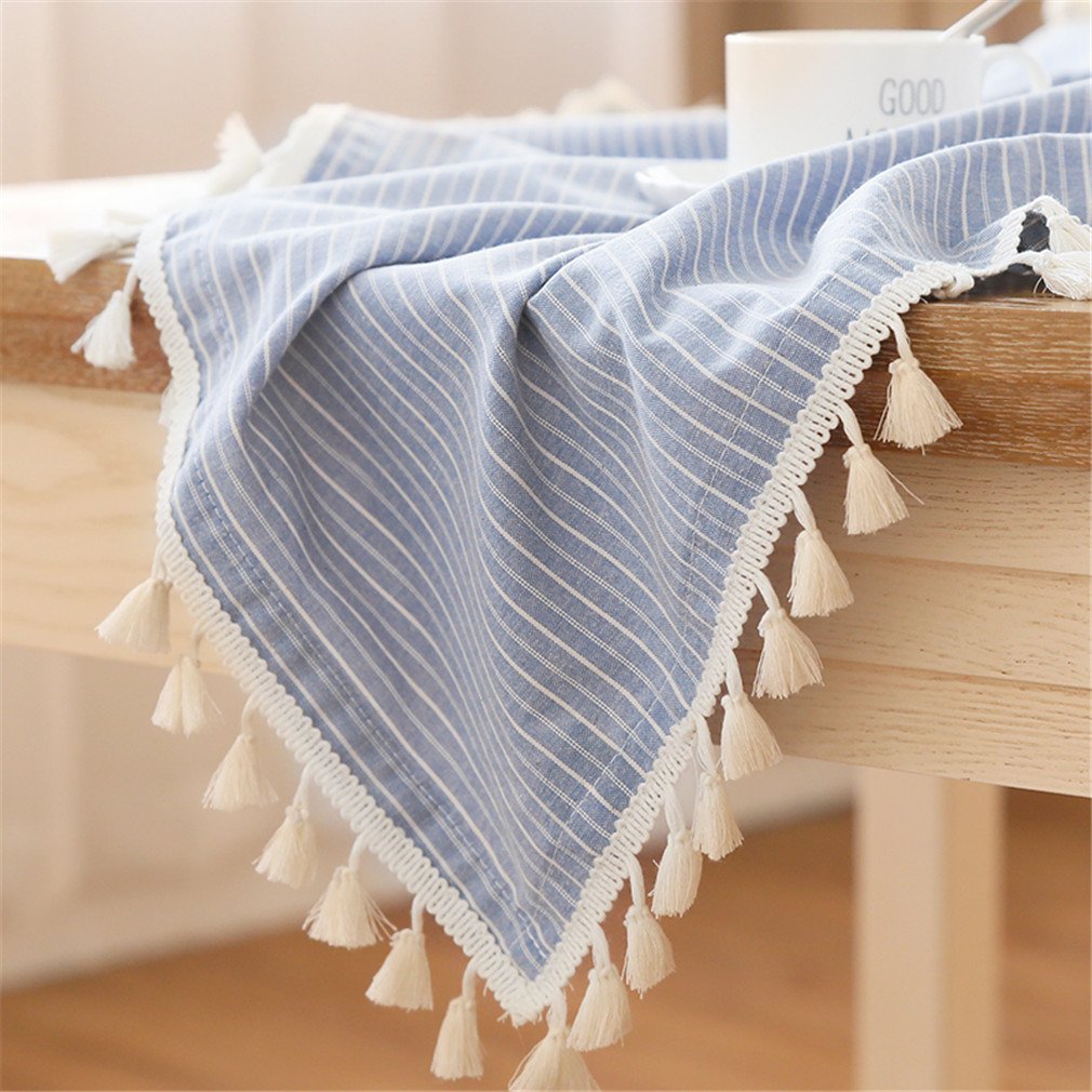 Best blue linen table cloth