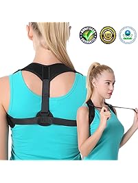 Posture Corrector for Women Men, Comfortable Effective and Adjustable Back Posture Support Pain Relief Front Adjustable Straps Wearable Under Clothes Upper Back Posture Brace for Humpback Wryshoulder