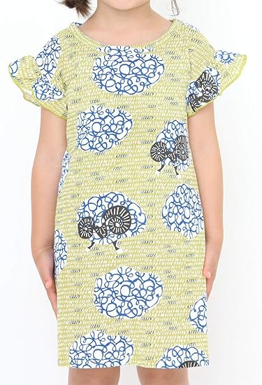 Amazon グラニフ Graniph コラボレーション キッズ 半袖 ワンピース ヒツジパターン カタカタ ライトグリーン キッズ 110 G119 ワンピース チュニック 通販