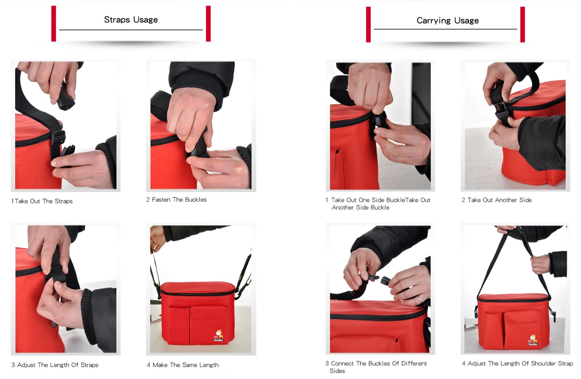 Stroller Organizer Bag for Smart Moms, Baby Diaper Bag with Removable Shoulder Straps, Hanging Storage Bag Fits All Strollers, Extra-Large Storage Space