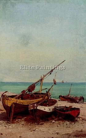 Weber Odore Alexandre Bateaux Peches Sur Plage Tableau Huile Sur