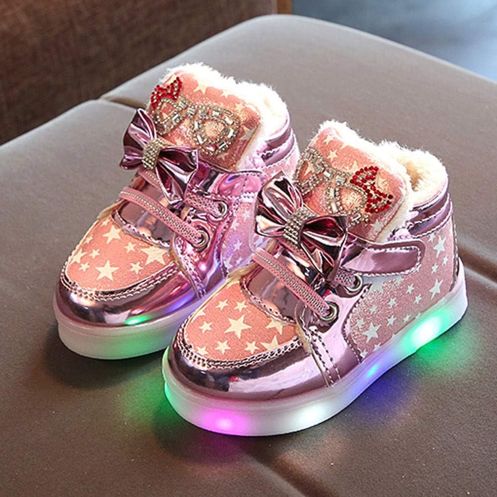 pink stars printed led shoes