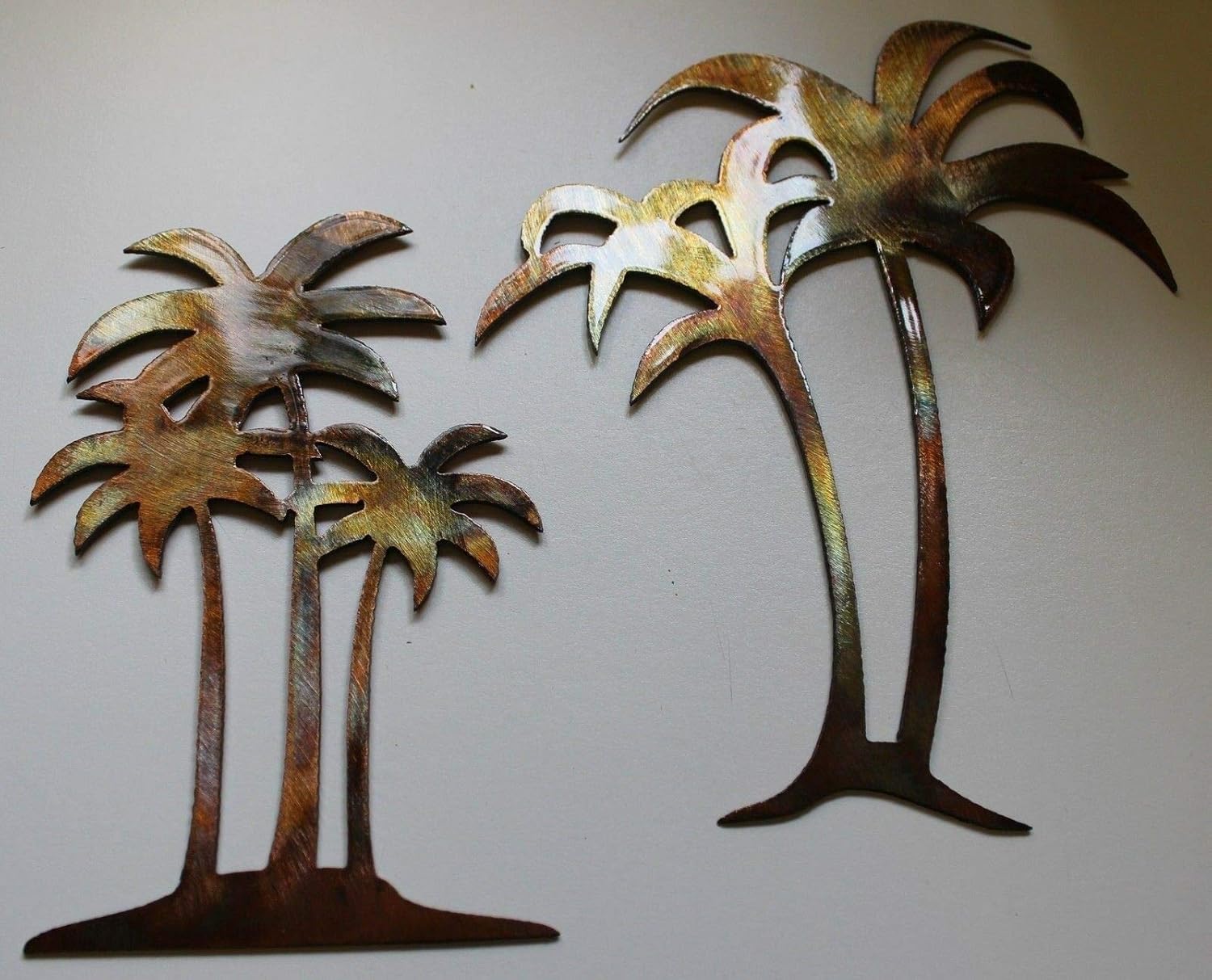 Palm Tree Set Metal Wall Art Accents Handmade