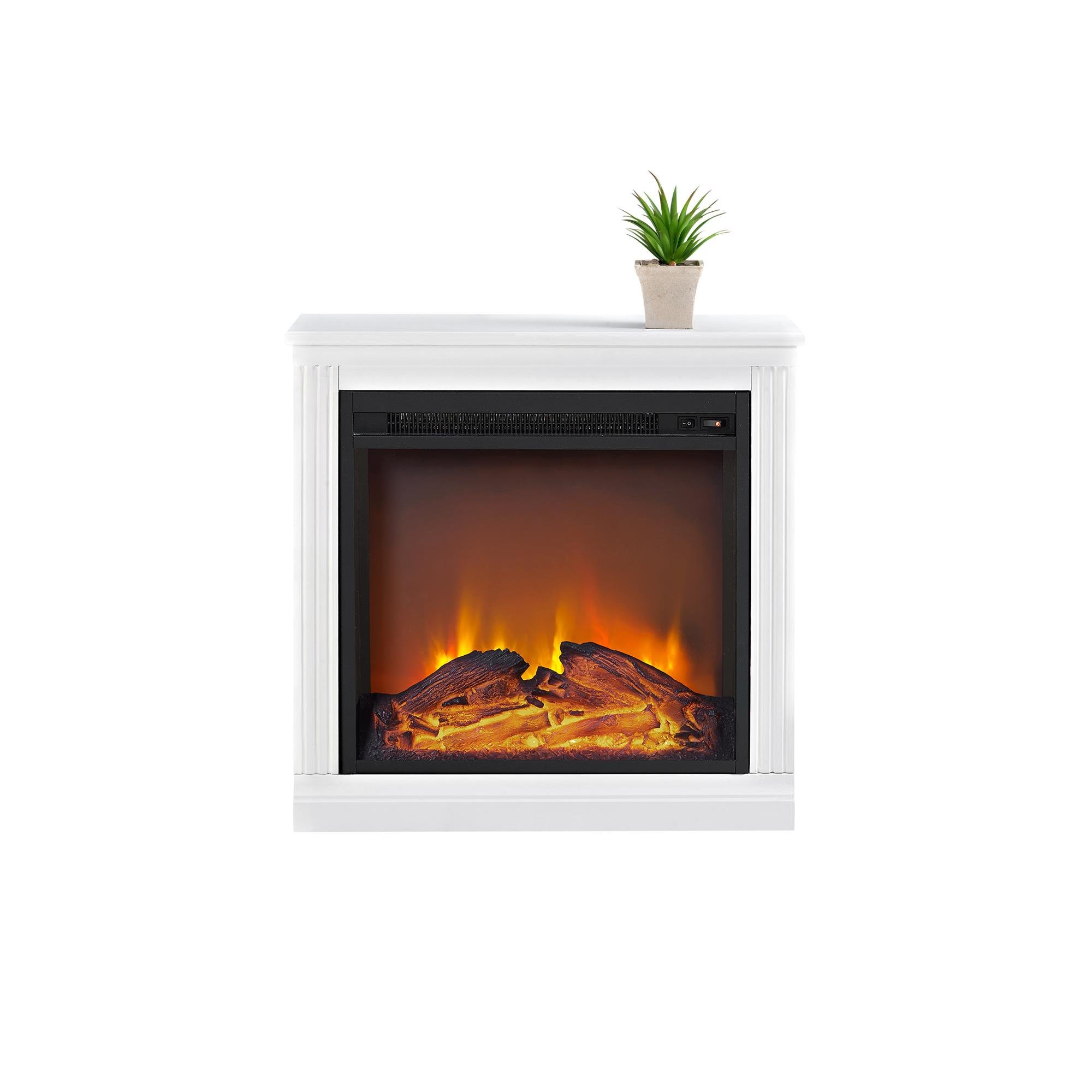 Ameriwood Home Bruxton Simple Fireplace, White | eBay