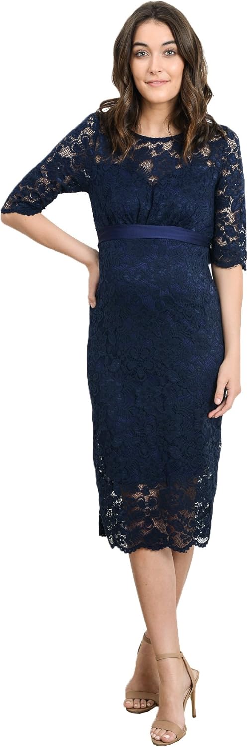 Hello MIZ Women's Baby Shower Floral Lace Maternity Dress at  Women’s Clothing store