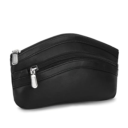 Fabcorner Womens Black Original Leather Clutch Wallet Purse