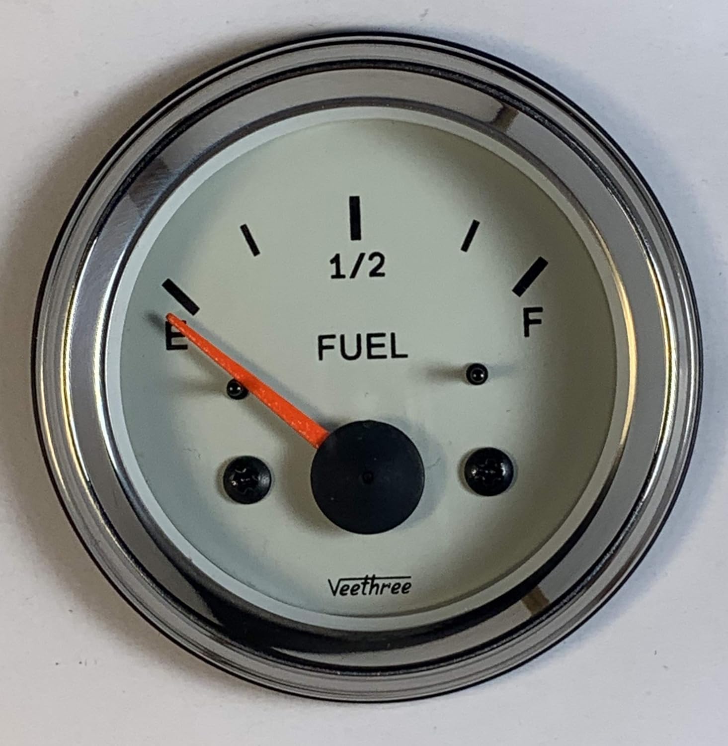Veethree Fuel Gauge (Chrome/White) with Universal Fuel