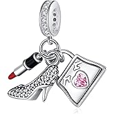 PICKBEAU 925 Sterling Silver Charms for Bracelets Necklaces I LOVE YOU Travel Passport Butterfly Graduation Shoe Shaped Charm Beads DIY Pendant Jewelry for Women Mom