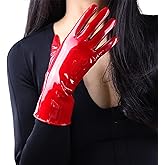 DooWay Women's Sexy Leather Gloves 28cm Middle Length Over Wrist Faux Leather Unlined for Cosplay Dressy Driving