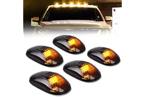 sudxin Solar Powered Cab Lights - 5 Pieces Solar Cab Lights for Truck, Wireless Cab Led Lights, No Drilling or Additional Wiring Needed (Warm Yellow,5 Pieces)