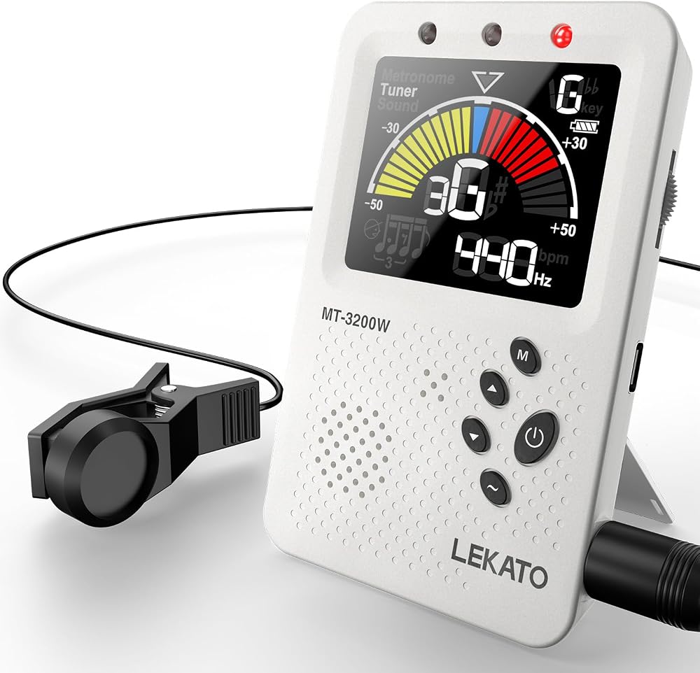 LEKATO Guitar Tuner Metronome 3 in 1 Rechargeable Digital Tuner